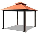 EliteShade USA 10x13 feet Titan Patio Outdoor Garden Backyard Gazebo with Ventilation and 5 Years Non-Fading,Rust