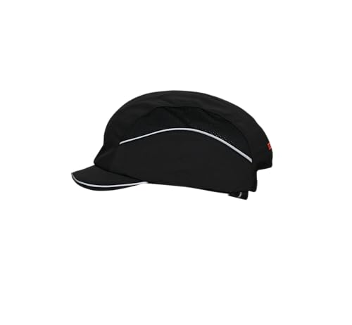 Image of Karam PN595 Safety Bump Cap for Men | 3 CM Short Peak with Adjuster Lock & Ventilated Design | Black