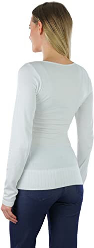 Image of ToBeInStyle Women's Classic Long Sleeve V-Neck Pullover Sweater