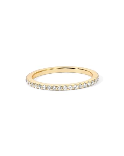 14K Gold Plated Stackable Ring - Elegant Eternity Bands Featuring Solid CZ Simulated Diamonds, Perfect for Women Who Love Sparkle and Versatility3