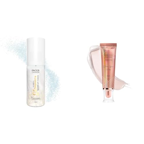 Image of FACESCANADA Ultime Pro Shimmer Makeup Fixer, 50ml & Strobe Cream - Peach, 30ml