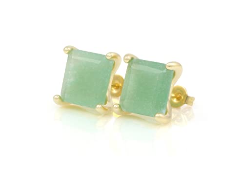 Boucles d'oreilles en aventurine verte et cristal de roche de qualité supérieure fait main