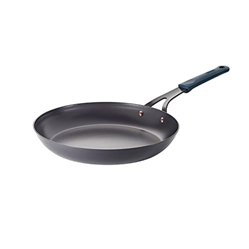 Tramontina Carbon Steel 12-Inch Large Frying Pan with Silicone Grip, Naturally Non Stick Skillet, Oven Safe