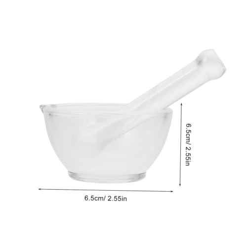 Set de mortero y mano de vidrio 60ml para cocina y laboratorio miniatura 2