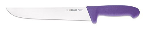 Giesser, coltello da macello di colore viola chiaro, lunghezza lama 24 cm, prodotto in Germania, adatto per la cucina vegana, halal e kosher.