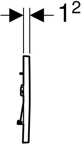 Geberit Sigma 30 115883JT1 Actuator Plate for 2 Flushes with Front Actuation Plate and Buttons Matte White Stripes Chrome