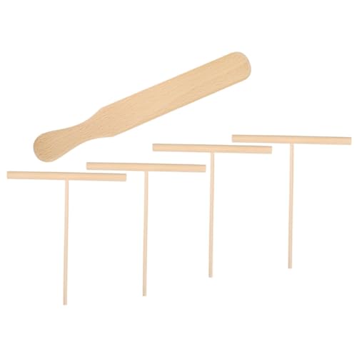 MAGICLULU Wooden Pancake Rake Crepe Spreader Spatula Breakfast Maker Kitchen Tool