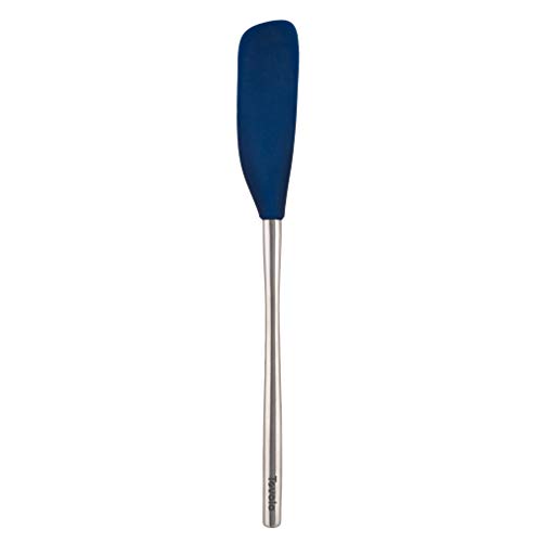 Tovolo Jar Spatula Silicone Long Stainless Steel Handle Scraper Spatula Deep Indigo, Jar Scraper Heat Resistant Dishwasher Safe BPA Free Kitchen Utensil for Scraping Spreading Jelly Peanut Butter