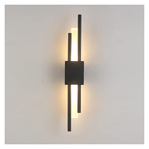 Applique LED Design Noir et Doré Éclairage Tube Acrylique 50cm