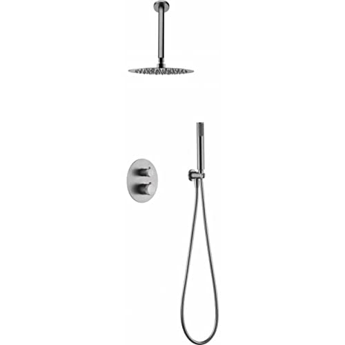 Conjunto de ducha termostática empotrado color niquel cepillado Top Imex GTQ038/NQ