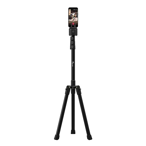 Pivo 63 Extendable Cell Phone & Camera Tripod with Sturdy Lightweight Portable Foldable Stand for Video Recording with Universal 1/4 Thread for DSLR Smartphone Action Camera & Pivo Pods