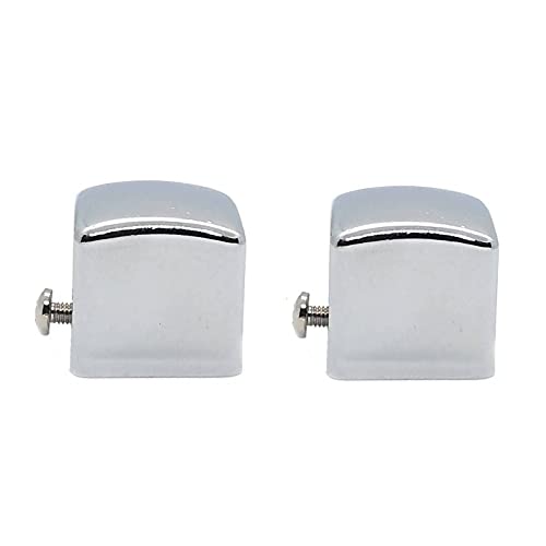 Image of FAPBADRI Simple Curtain End Caps /Finials for a 1 inch Pipe /Rod, Colour - Silver Glossy Square, 6 Pieces
