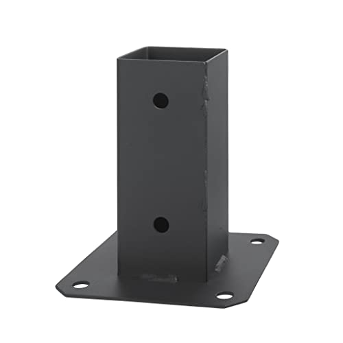 ADGO Casquillo atornillable para Postes de Grafito, 90 x 90 mm, Anclaje de Suelo para Postes de Madera, Postes de Madera Cuadrados, Casquillo de Suelo, Soporte de Valla, Placa de Suelo, Ancla,