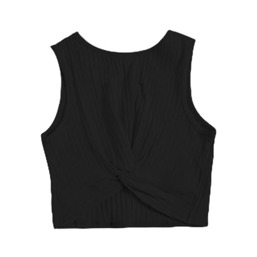 B&GCozy 3 Pack Sleevelss Crop Tops for Girls Kids Ribbed Knit Tank Tops Dance Yoga Top 6-15 Years