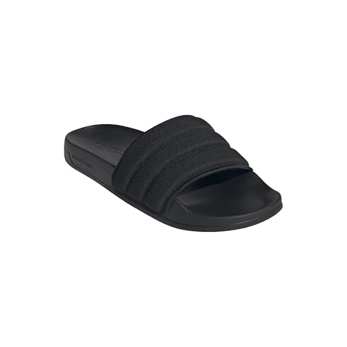 adidas Leather Adilette Badelatschen Slides (black, EU Schuhgrößensystem, Erwachsene, Numerisch, M, 43)