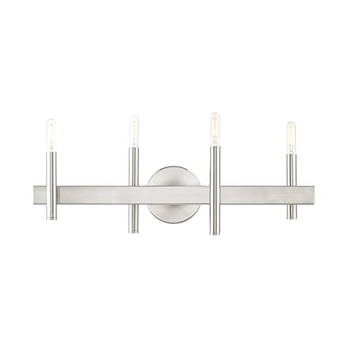 Livex Lighting 15584-91 4 Light Brushed Nickel Bath Vanity by Livex - Image 5