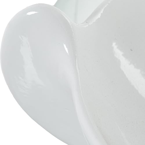 Vase de table en céramique blanc brillant cube 30x30x30