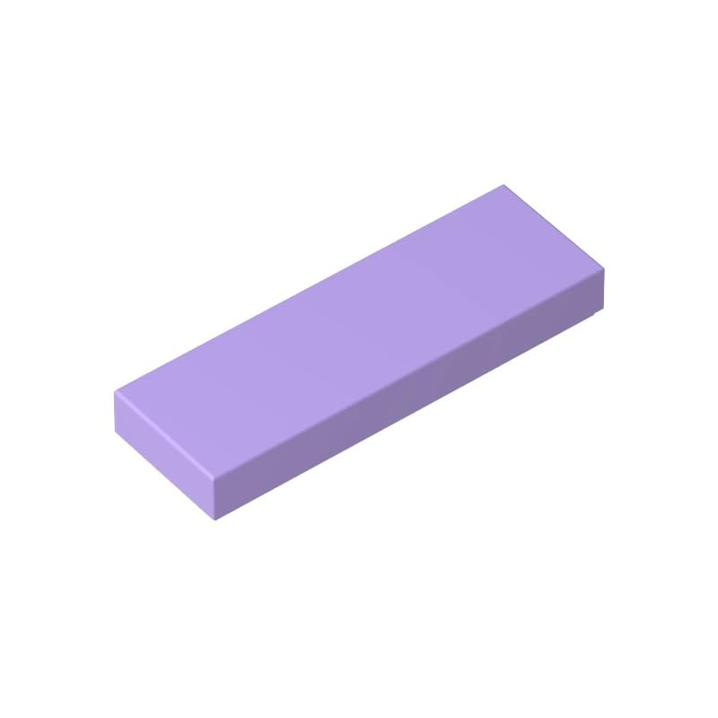 Gobricks 63864 Foundation Plate Tile 1x3 50 Pieces GDS-562 Compatible with Lego Building Blocks Color:Lavender โ image 1