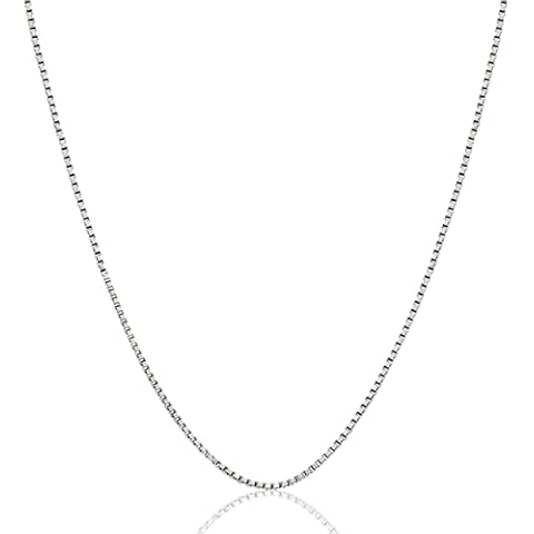 Savlano 925 Sterling Silver Solid 1.3MM Box Chain Necklace For Women & Girls - Made in Italy Comes With Savlano Gift Box, Sterling Silver, n Cover