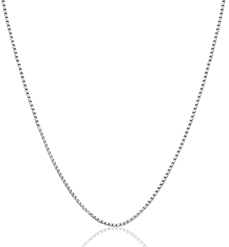 Savlano 925 Sterling Silver Solid 1.3MM Box Chain Necklace For Women & Men - Made in Italy Comes With a Gift Box
