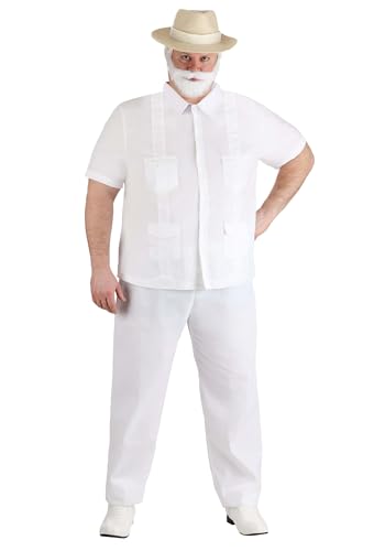 Funko, Toy Jurassic Park John Hammond Plus Size Halloween Costume Outfit | Shirt, Pants, Beard & Mustache, and Hat 2X