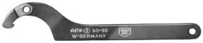 JW Winco A52191 Stainless Steel Hinge-Type Hook Spanner with Nose End for 35-60mm Slotted Round Nuts and Fittings/Pipe Connections, 175mm Length x 11mm Width