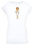 F4NT4STIC Damen Extended Shoulder T-Shirt Extended Shoulder T-Shirt 'Die Familie Feuerstein Wilma Flintstone Classic Pose' weiß 5XL Damen,Premium Merch,Regular-Fit,Kurze Ärmel,Bedruckt