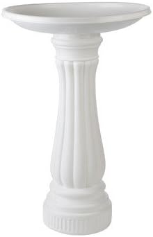 WHT RND Resin Bird Bath