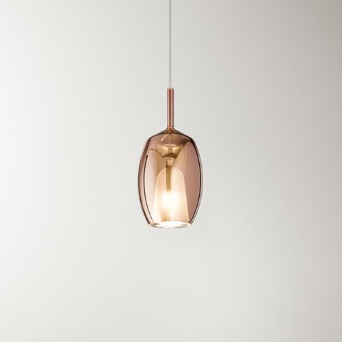 Suspension E27 cuivre miroir en verre borosilicate de diamètre 17 cm marque Perenz