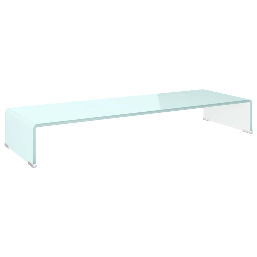 Leasha Rehausseur Écran PC Bureau, Réhausseur d'Écran Support de Moniteur 90x30x13 cm verre vert