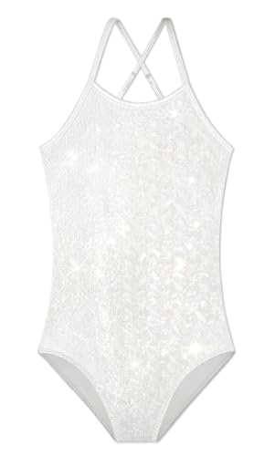 Image of LUOUSE Swimwear for Girls Swimsuits Quick Dry Cross-Back Adjustable Strap Bathing Suit for Kids 2-13 Years
