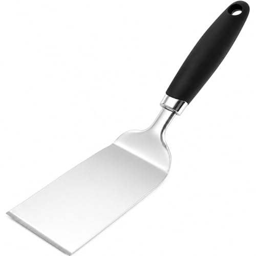 JXWING 11 Inch Metal Spatula for Cast Iron Skillet, 304 Stainless Steel Griddle Spatula Turner for Burgers, Fish, Eggs, Pancakes, BBQ Grill & Flat Top Cooking, Dishwasher Safe, Black by JXWING - Used condition - US$9.30