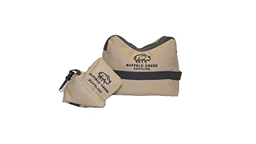 Buffalo Creek Supplies Shooting Rest Bags Rifle Rests Shooting Bench Rest Bag Front & Rear Support Rifle SandBag Stand Holders for Gun Rifle Shooting Hunting Target Unfilled (Coyote Brown) - Buffalo Creek Supplies