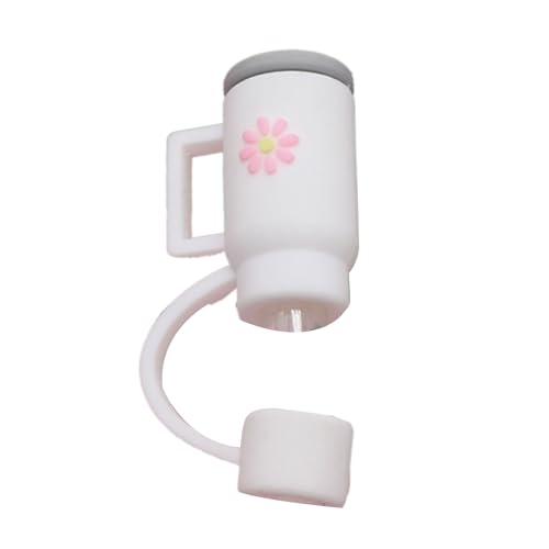 Flexible Flower Pattern Silicone Caps for 10mm Straws Reusable Drinking Straw Caps Reusable Dustproof Cute Straw Cover Straw Cover Caps Fit Silicone Reusable Straw Cover