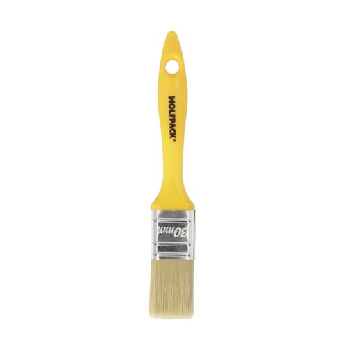 Palettina professionale setola bianca larghezza 30 mm. Setole naturali manico in plastica ergonomico, pennello pittore, pennello pittura