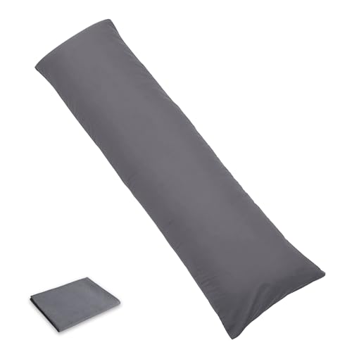 整眠ラボ 抱き枕 日本製 ロング枕 だきまくら 男女兼用 ふわふわ 肌に優しい 寝心地良い 洗える160 cmx43cm グレー(カバー2枚付き160cm)