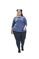 Spirit Animal Plus Size L - 5XL Blue Back Tee for Women | Scoop Neck | V-Back Cutout | 3/4 Sleeves | High-Low Hem | Lightweight & Breathable Fabric | Relaxed Fit | Top Hits Below Waist |