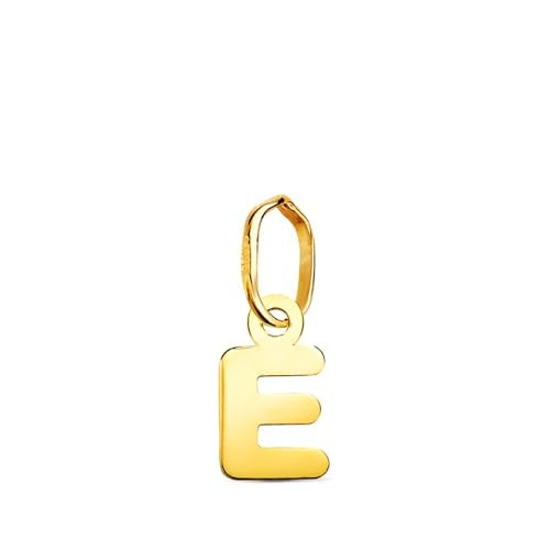 Colgante letra E oro 18k inicial minimalista para diario de 8.2mm