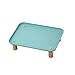 ＫＬＫＣＭＳ Raised Cat Bowl Stand Pet Food Table Comfort Elevated Holder Pet Feeding Dish Stand Cat Dog Bowl Tray, Dark Green