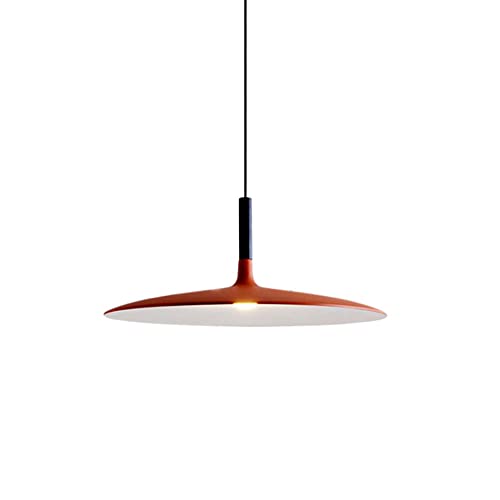 Lampadario in Metallo A Forma di UFO, Lampadario Decorativo A LED, Corpo Lampada in Metallo Resistente E Antiruggine, Lampadario Adatto A più Scene (Red 25cm)