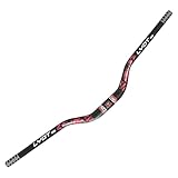 Aymzbd Fahrradlenker Downhill Lenker Rennradlenker Fahrradzubehör Aus Leichtem Aluminium für Verbesserte Kontrolle für Gelände Rennstrecke Und Den Stadtverk, Schwarz Rot