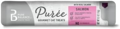Pu~re Balance Salmon Puree Gourmet Cat Treats, 8 Total Tubes – (2 Packs of 4 Count), 0.5 oz Each