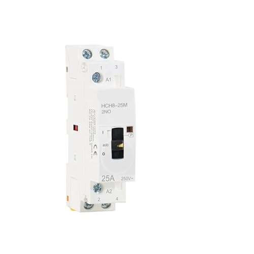 Contacteur modulaire AC HCH8-25M 2P 25A 230V pour Rail Din avec commande manuelle 2NC