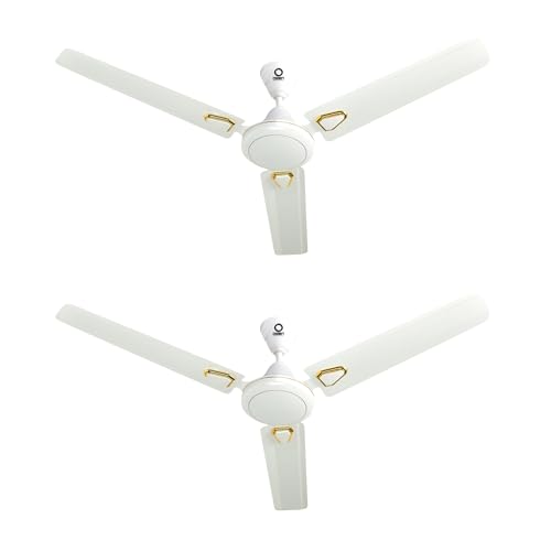 Image of Omen Changing Lives 1200mm Aeroclassic Deco Ceiling Fan| Stylish & Powerful Decorative Fan | BEE Star Rated for Energy Efficiency| High Air Delivery|400 RPM Speed |2-Year Warranty |Pack of 2 (White)