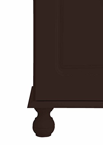 Image of APRODZ Solid Wood Sideboard Cabinet for Living Room | Wooden Storage Cabinet with 3 Drawers Doors | Kitchen Crockery Cabinet | Drawer Cabinet for Dining Room Bedroom | 161x35x79 cm,Eastern Brown Stone