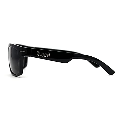 All Black OG Locs Gangster Rectangular Horned Sunglasses3