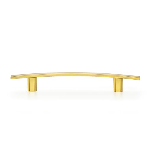 Image of Ravinte 15 Pack Cabinet Handles Brushed Brass Cabinet Pulls Kitchen Cabinet Handles,Curved Drawer Pulls in 6-1 /4 Inch Length with 4 Inch Hole Center Arch Kitchen Cabinet Hardware