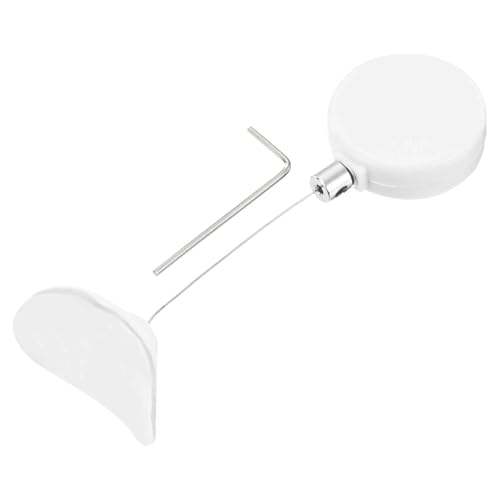MECCANIXITY 1.8 ft Retractable Cable Lock with Arc Patch Remote Control Security Lock with Adjustable Cord Tether Anti Theft for Laptop, TV, 200g, White