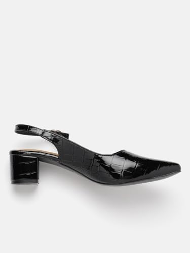 Image of Marc Loire Women's Pointed Toe Block Heel Pumps with Adjustable Slingback for Office, Party and Formal Occasions