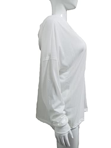 Bluewolfsea Girl's Hoodies Collar Pullover 1/2 Button Up Sweatshirts Long Sleeve Solid Color Sport Tops White #TOP4